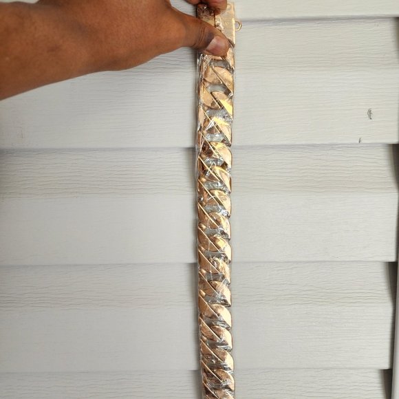 Rose Gold cubanCuban Link Dog Collar - Picture 9 of 11